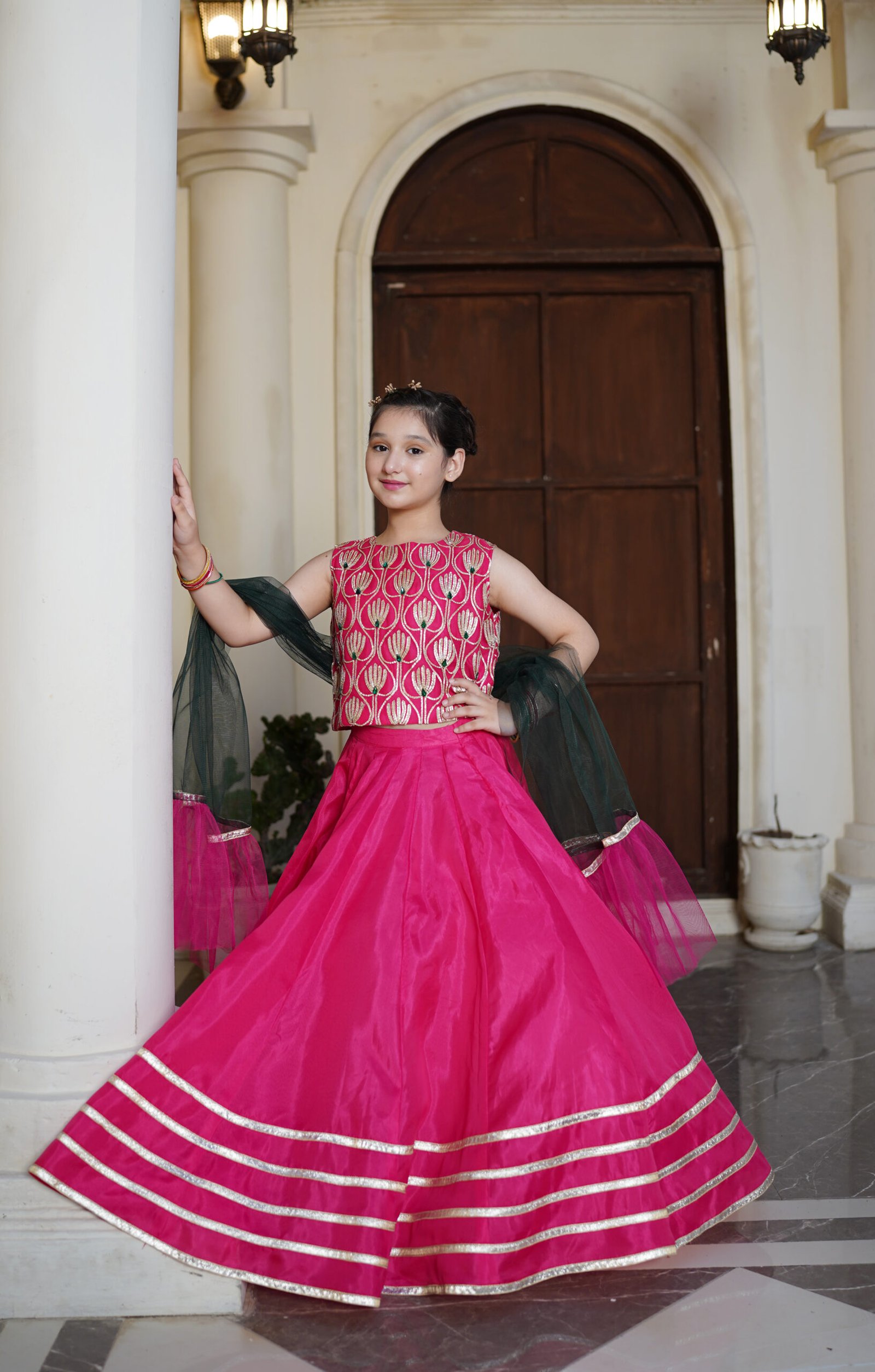 Festive and Youthful pink outfit