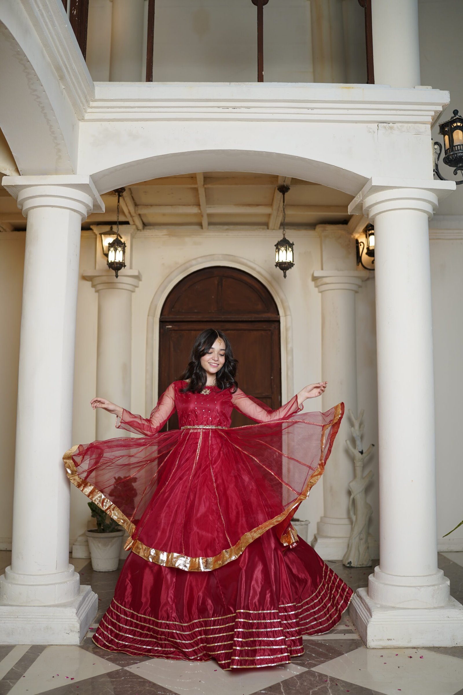 Cherry Red Panelled Frock
